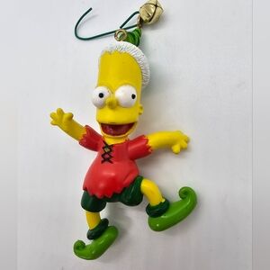 Bart Simpson Wearing Elf Suit Christmas Ornament American Greetings 2003 PVC